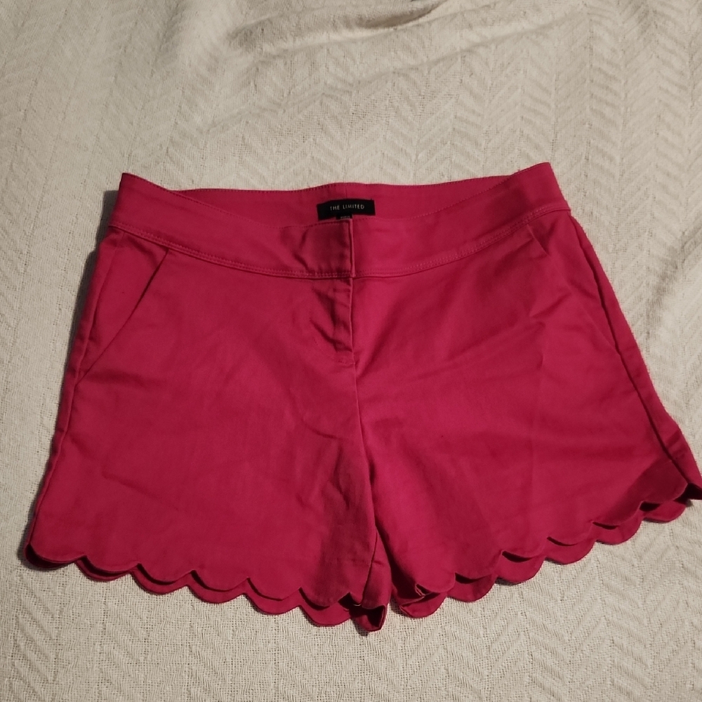 The Limited Pink High Waist Scalloped Shorts